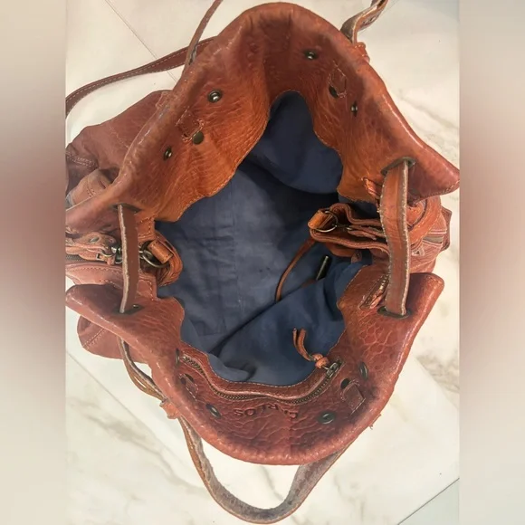 Jerome Dreyfuss Cognac Leather Satchel - Picture 9 of 16